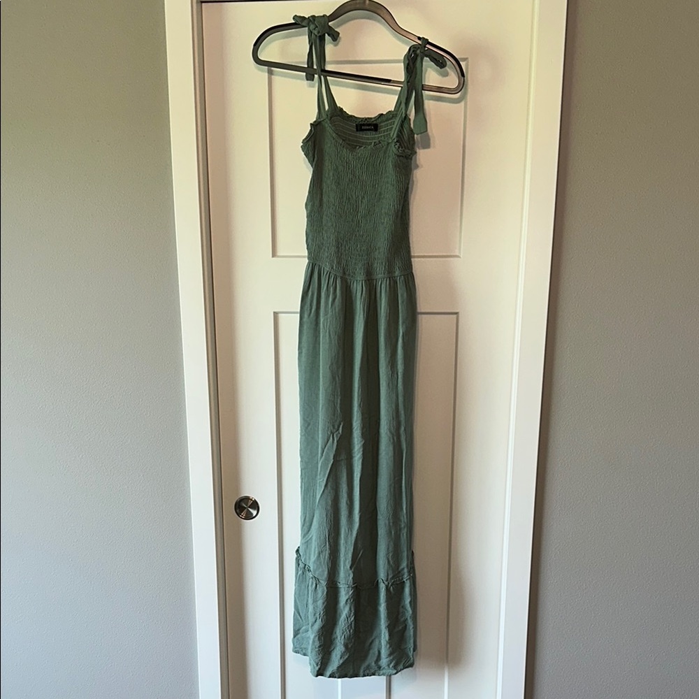 Green Maxi Dress with Tie Straps